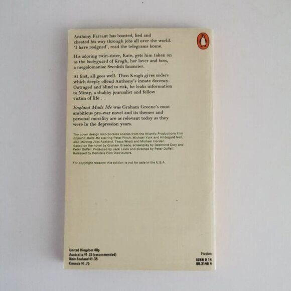 1974 England Made Me Paperback by Graham Greene, Penguin Books Michael York - Picture 4 of 7
